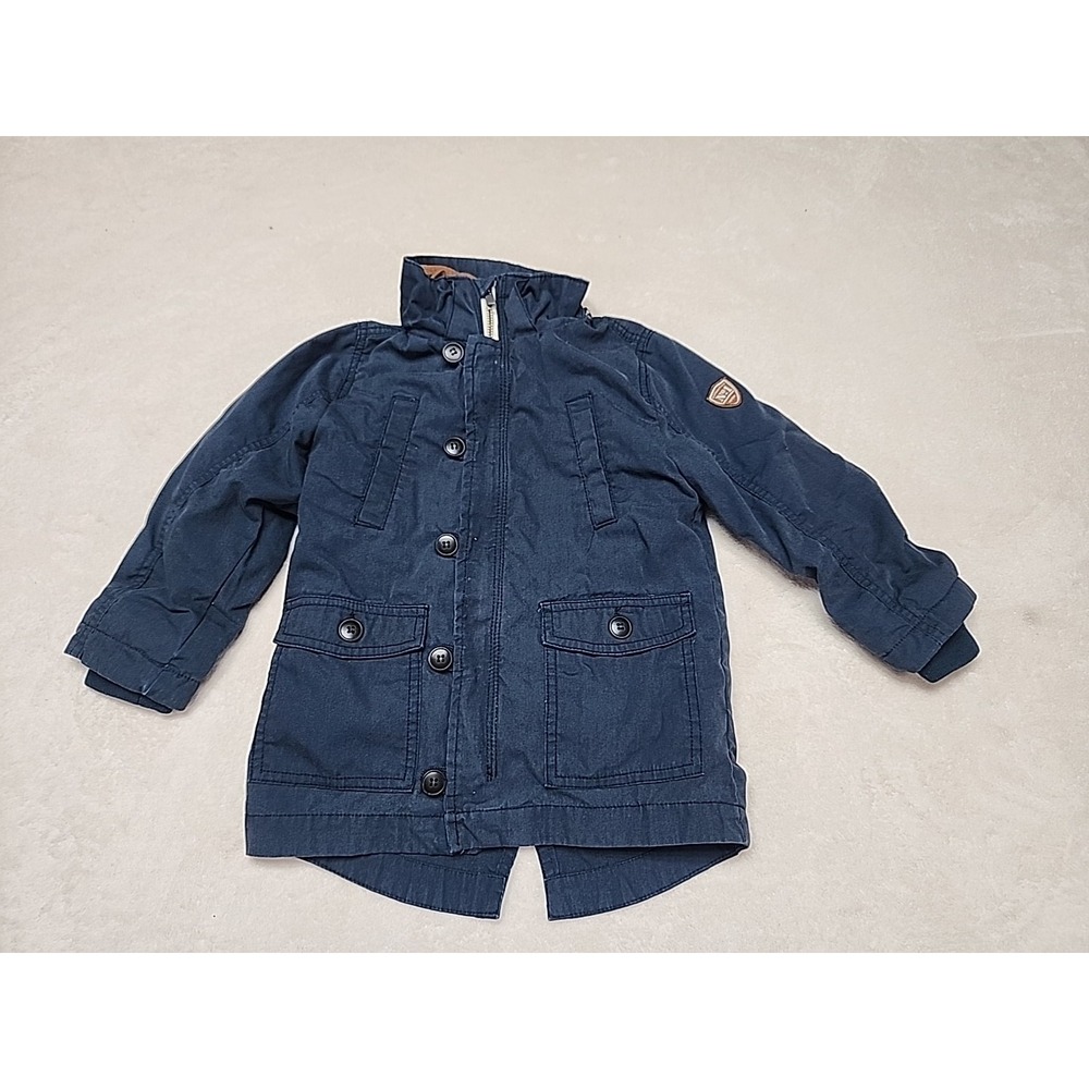 H‎ &M Parka With Removable Lining Navy No Hat Size 4-5 Year
